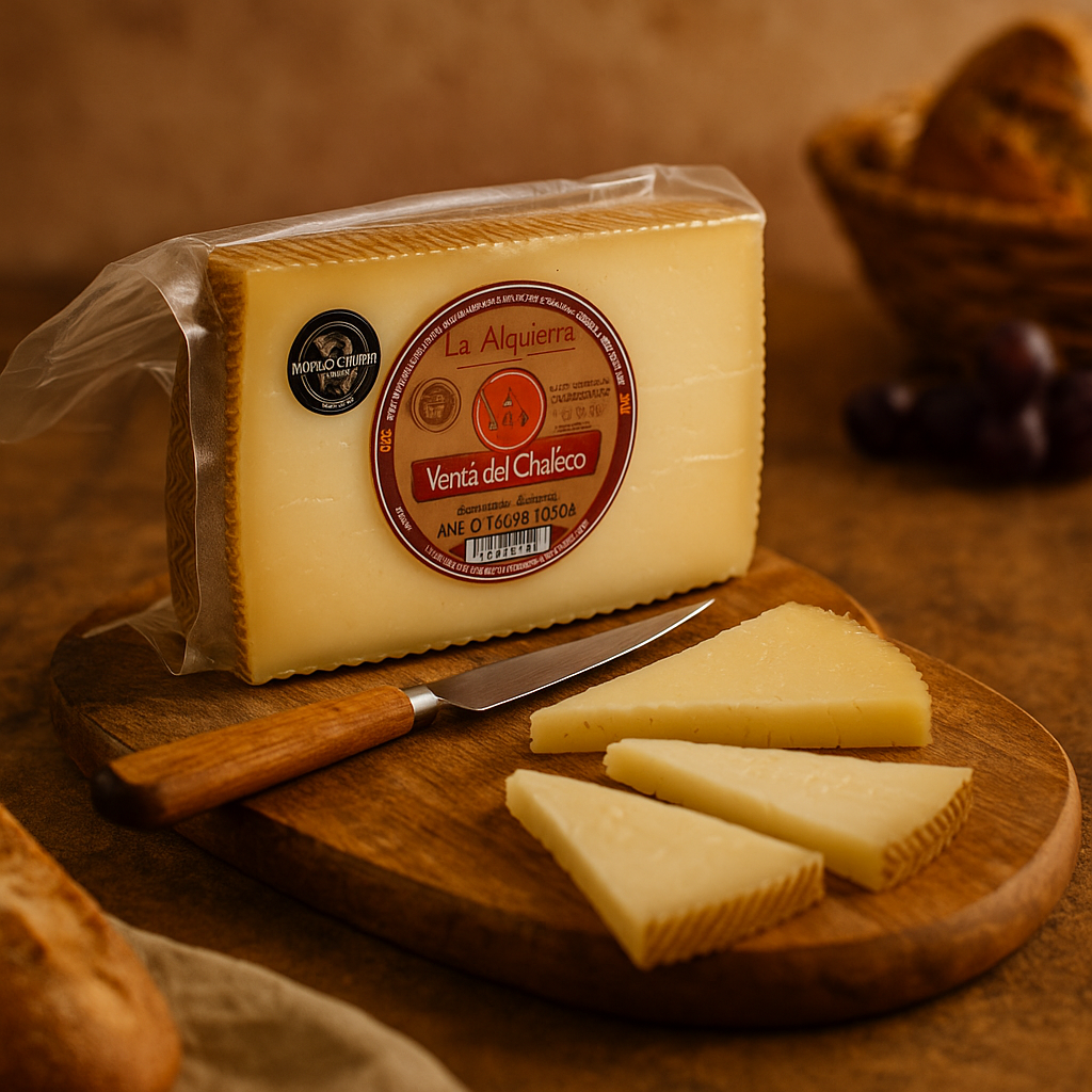Queso de oveja añejo de leche cruda, curado artesanalmente en la Alpujarra granadina sobre tabla rústica