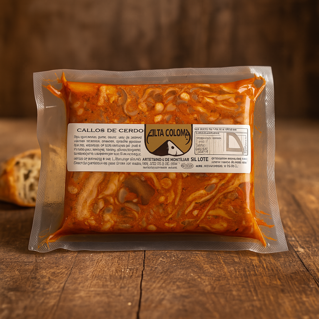 Callos de cerdo caseros envasados al vacío, listos para calentar y disfrutar en casa